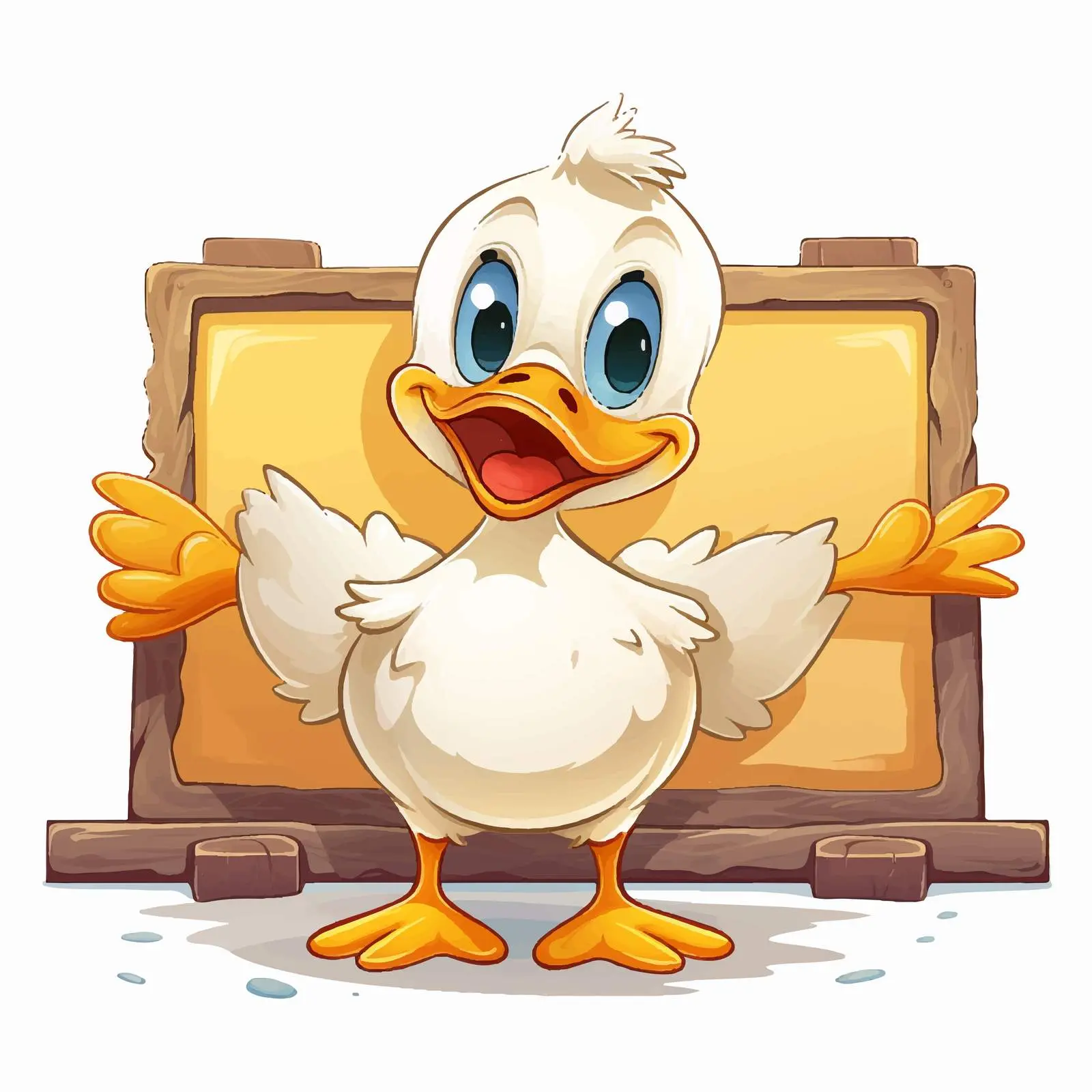 Cute Ducks with Decorative Wooden Sign Illustration — free download from Dotvec