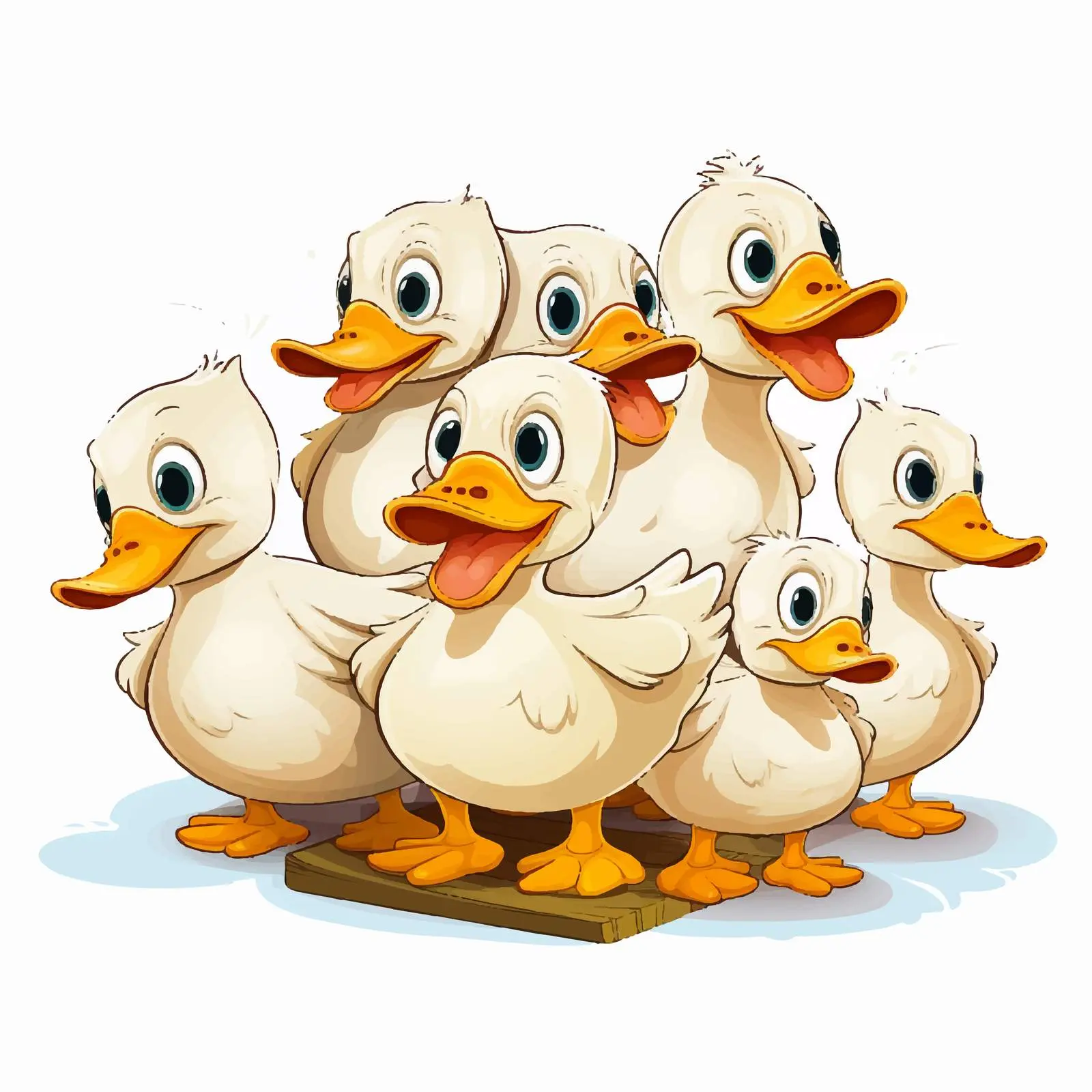 Ducks with Wooden Sign Banner Vector Illustration – free playful duck image from Dotvec