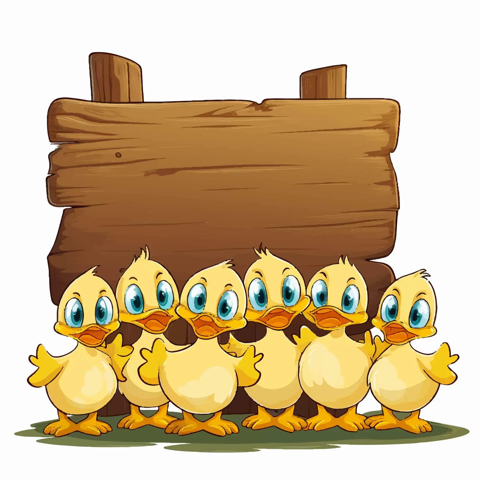 Ducks with Wooden Sign Illustration Vector Art — free download from Dotvec