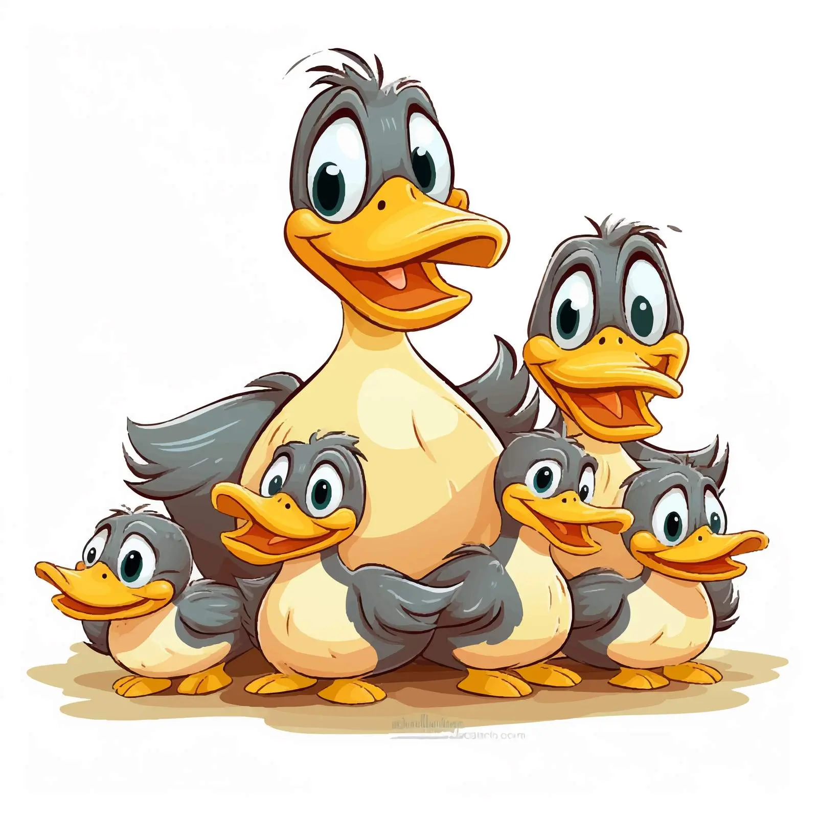 Ducks with Wooden Sign Banner Illustration — free download from Dotvec