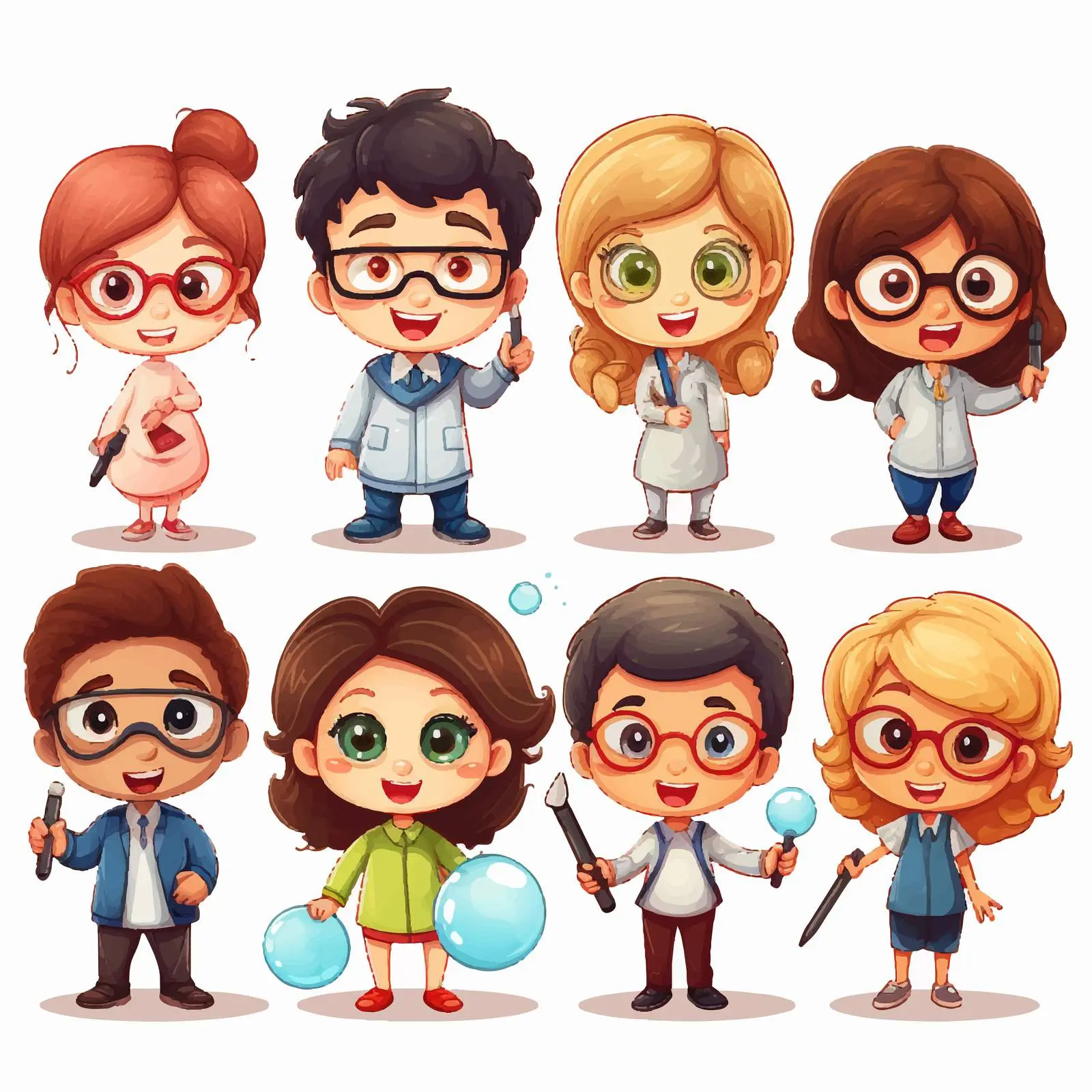 Kids Cartoon Characters Promoting STEM Education — free download from Dotvec