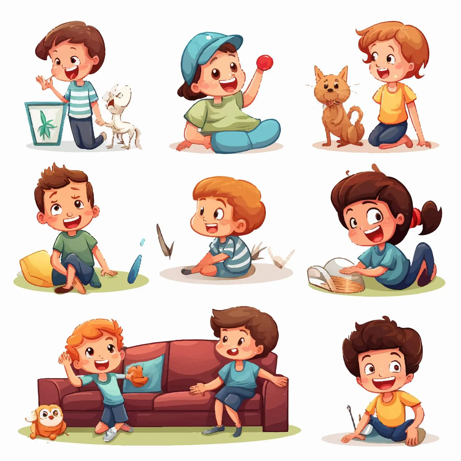 Kids Engaging in Various Indoor Activities — free download from Dotvec