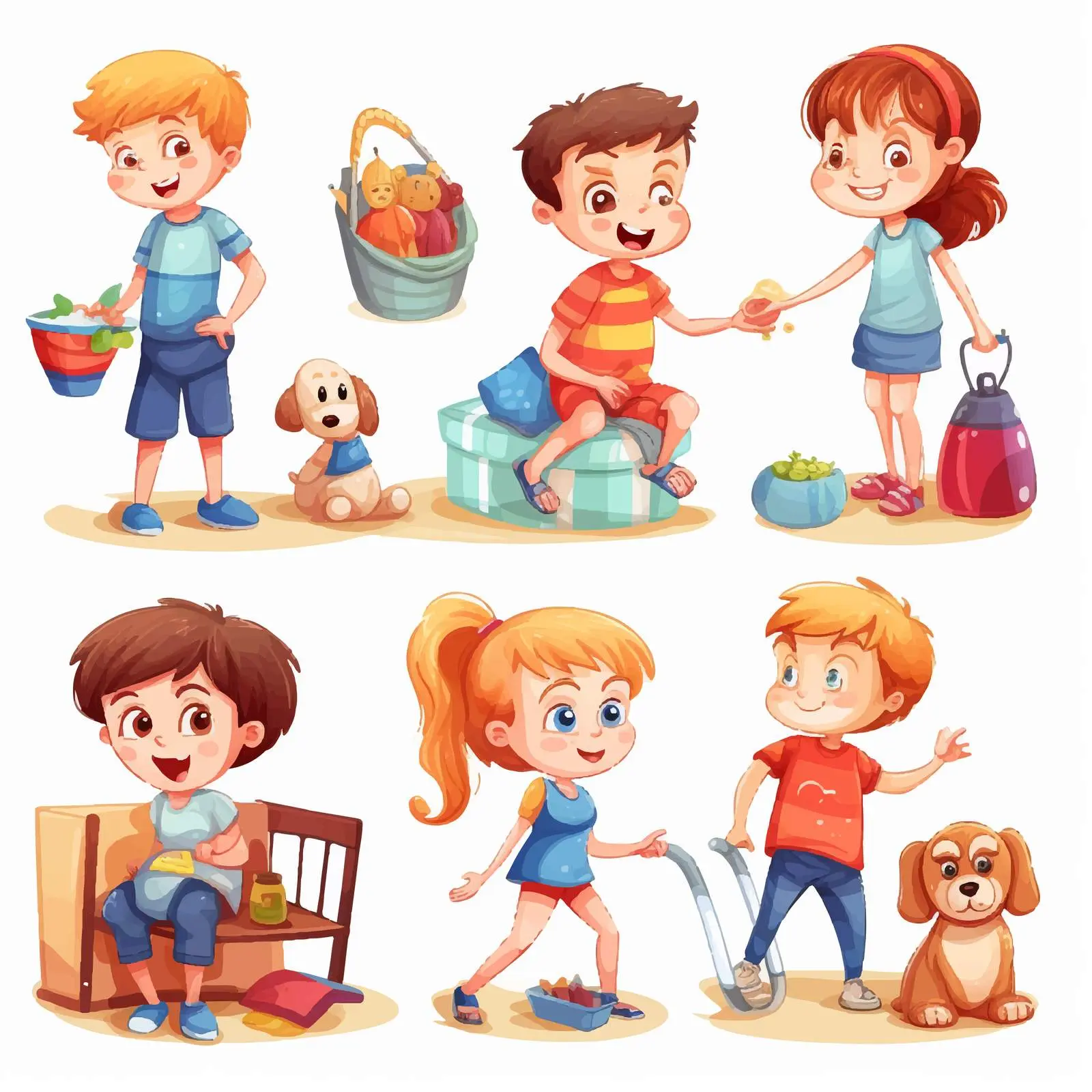 Kids Engaging in Various Home Activities — free download from Dotvec