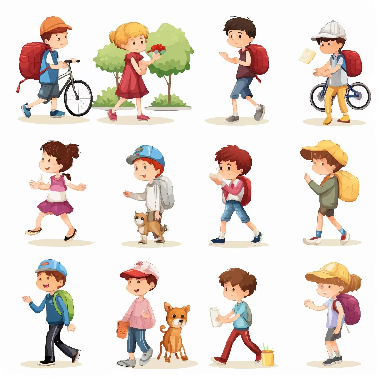Kids Engaged in Various Activities on Street — free download from Dotvec