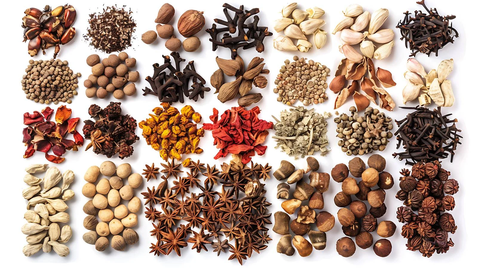 Assorted Chinese Herbal Medicine on White Background — free download from Dotvec