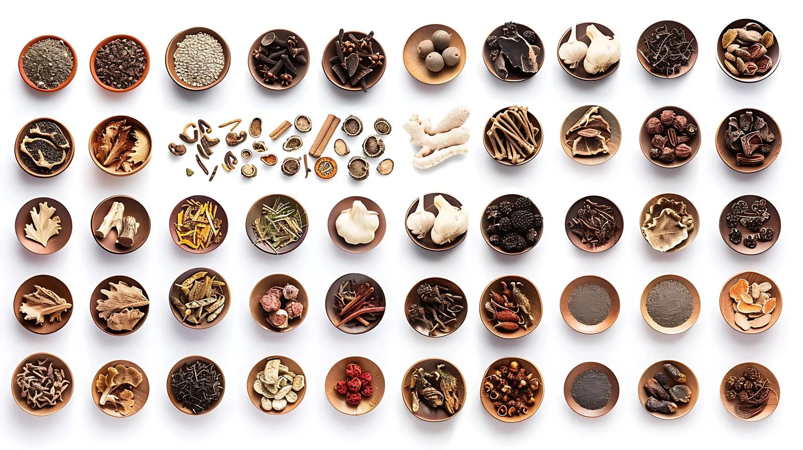 Assortment of Chinese Herbal Medicines on White — free download from Dotvec