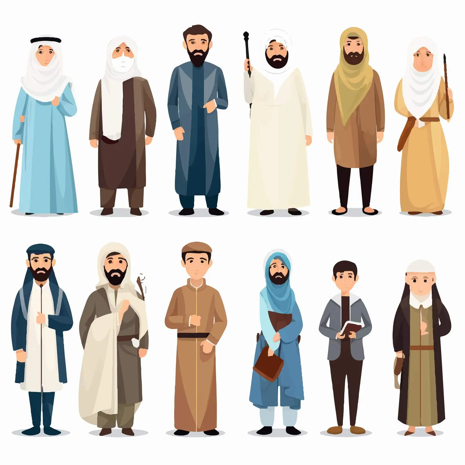 Muslim Communities Worldwide Cartoon Vector Illustration — free download from Dotvec