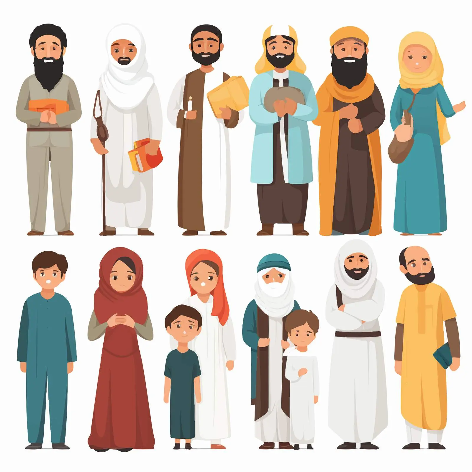 Diverse Muslims Around the World Vector Illustration – free inclusion image from Dotvec