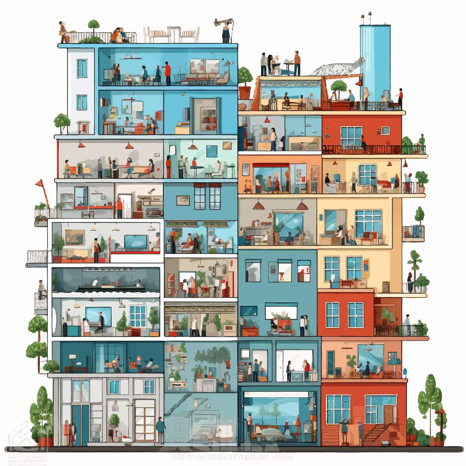 Many People Living in a Big Apartment — free download from Dotvec