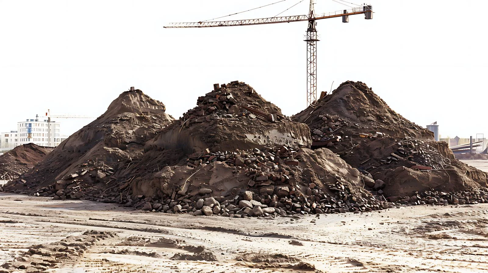 Multiple piles at construction site during isolation — free download from Dotvec