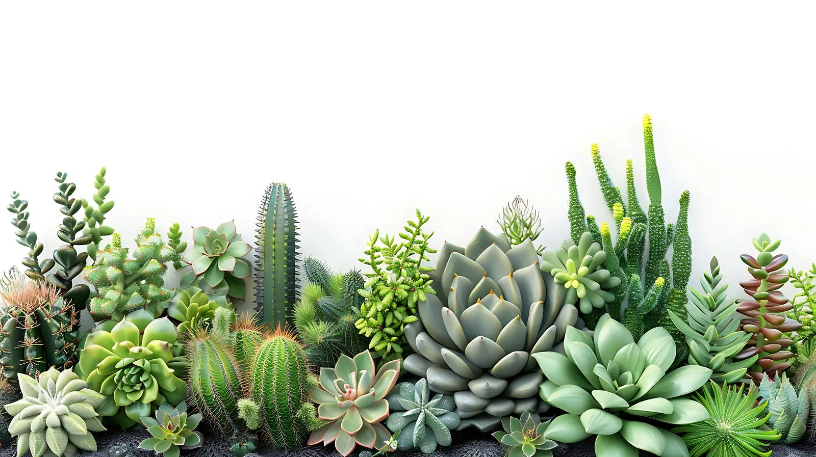 Cactus Plants on Black Wall Background – free vintage decor image from Dotvec