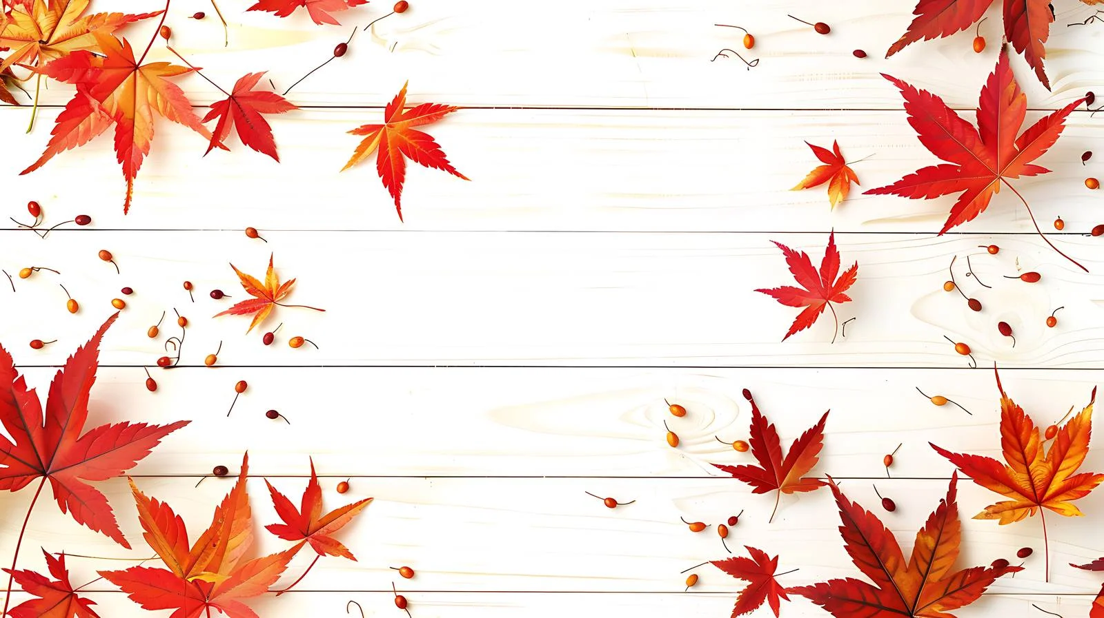 Maple Leaves Over Pine Wood Background — free download from Dotvec