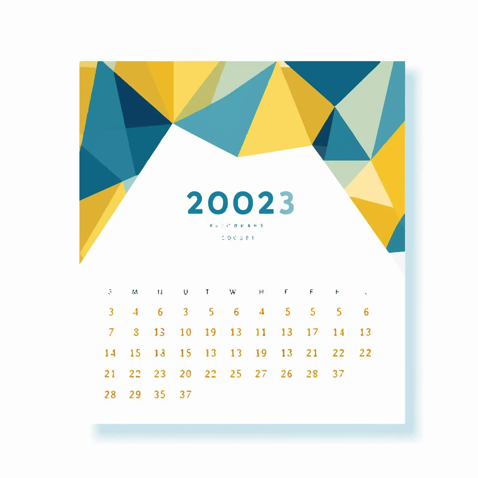 March 2023 Geometric Calendar Template for Business – free march image from Dotvec