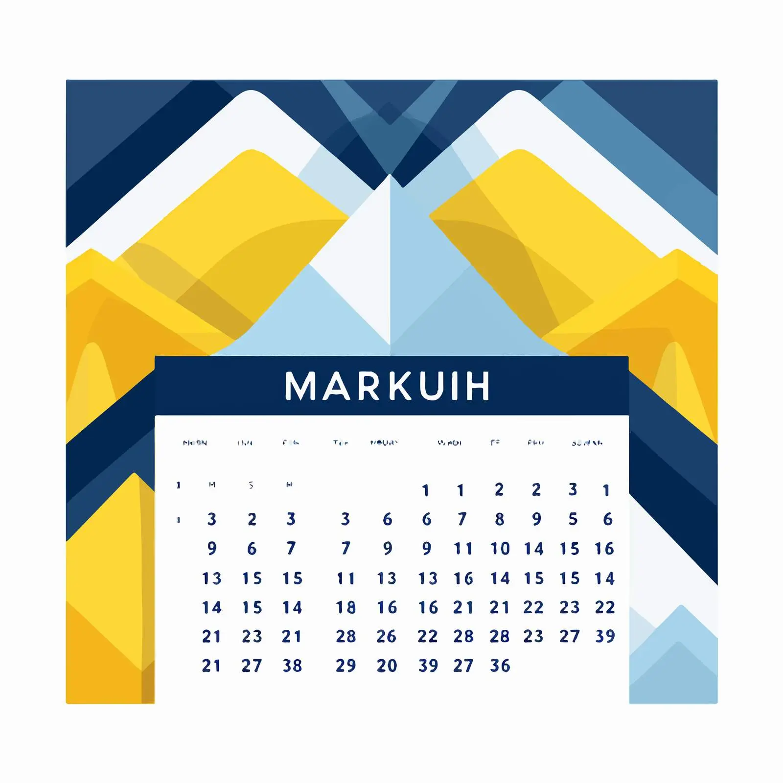 March 2023 Geometric Calendar Template for Business – free march image from Dotvec