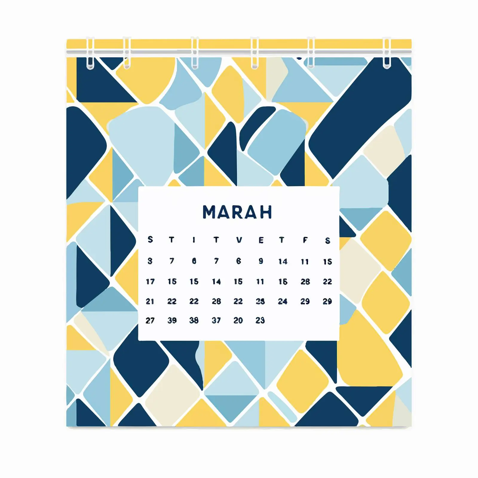 March 2023 Geometric Calendar Template for Business – free march image from Dotvec