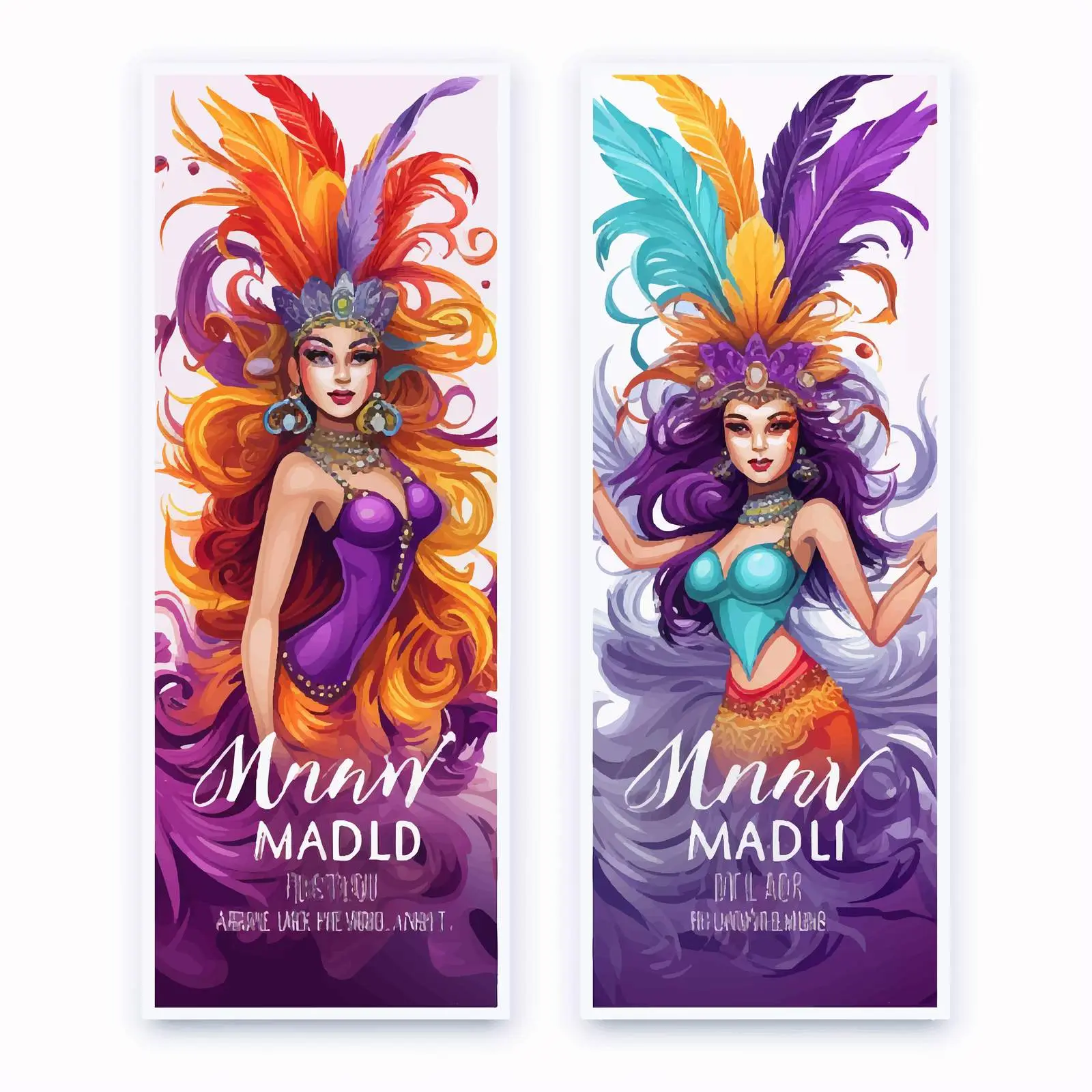 Mardi Gras Flyer Templates with Dancers — free download from Dotvec