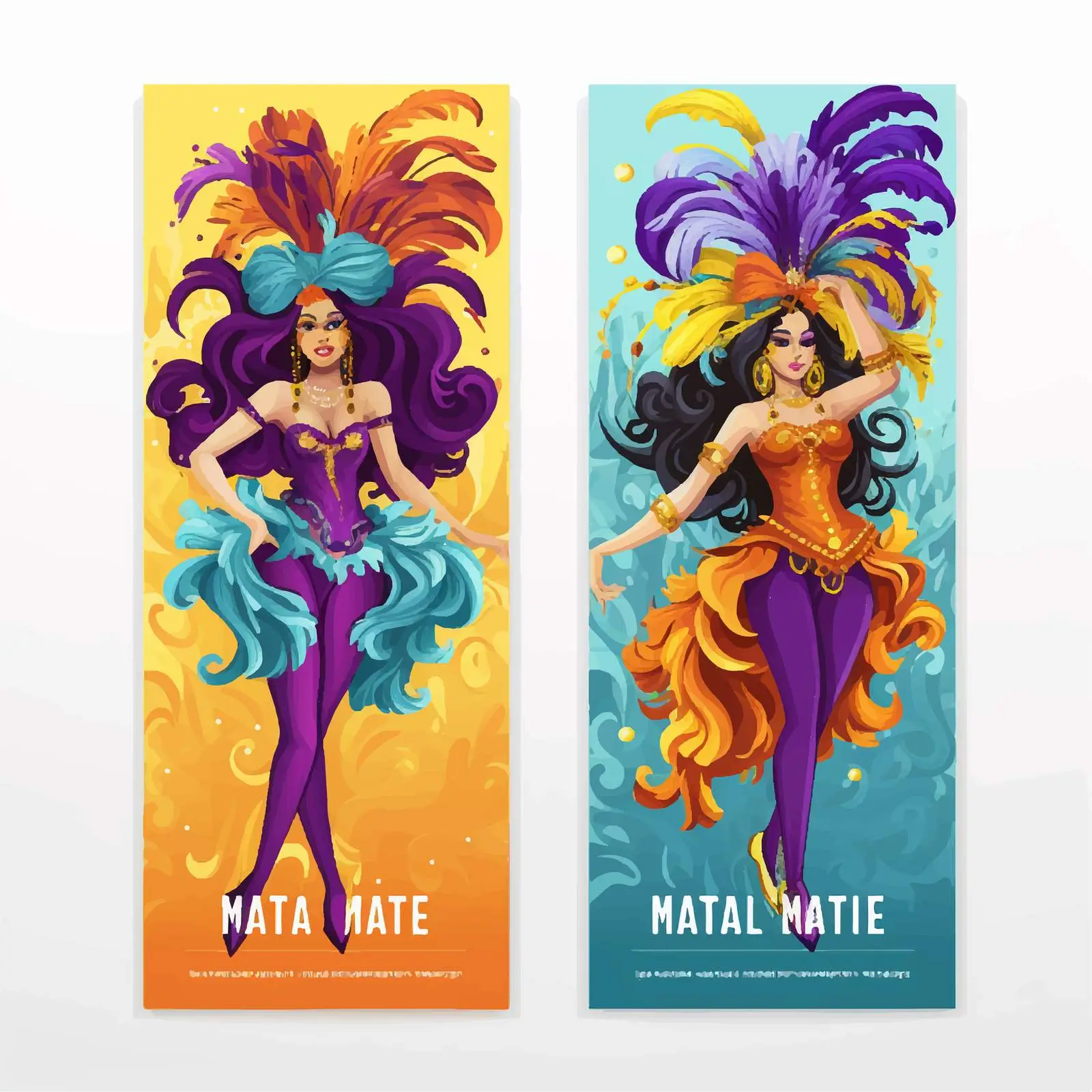 Mardi Gras Women Dancers Poster Templates — free download from Dotvec