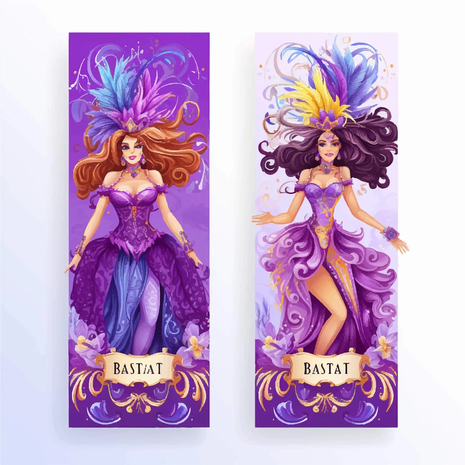 Mardi Gras Flyer Templates with Women Dancers — free download from Dotvec
