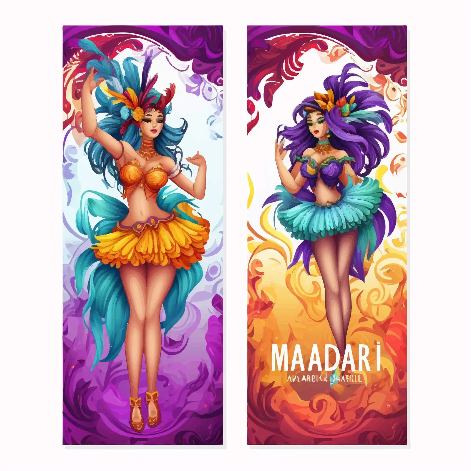 Mardi Gras Poster with Women Dancers — free download from Dotvec