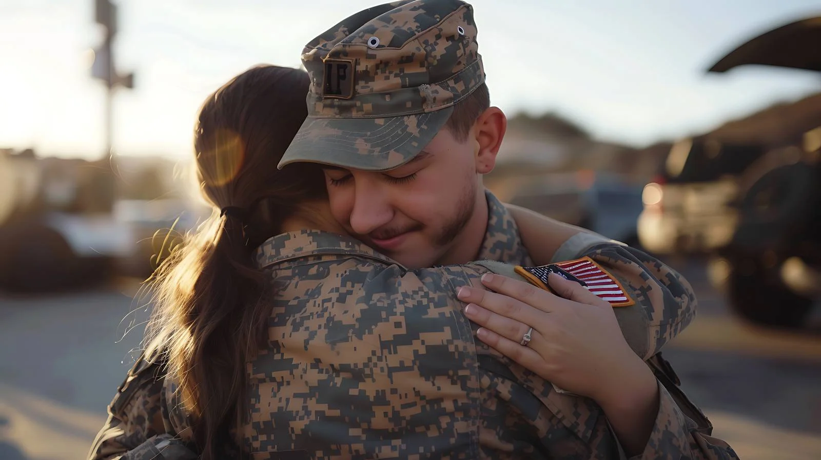 Marine Reunited Embracing Daughter at Miramar — free download from Dotvec