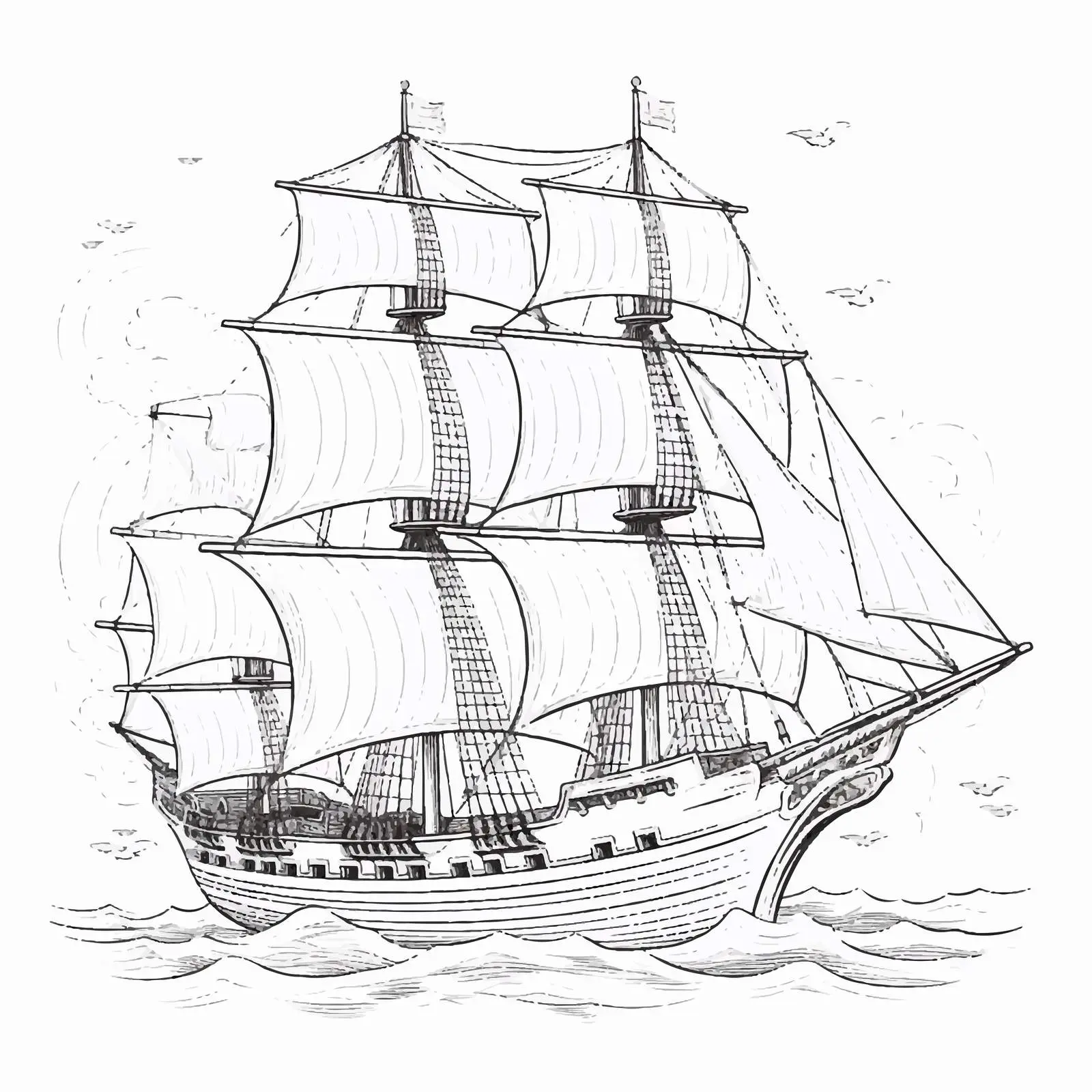 Marine Retro Illustration for Cards – free creative cards image from Dotvec