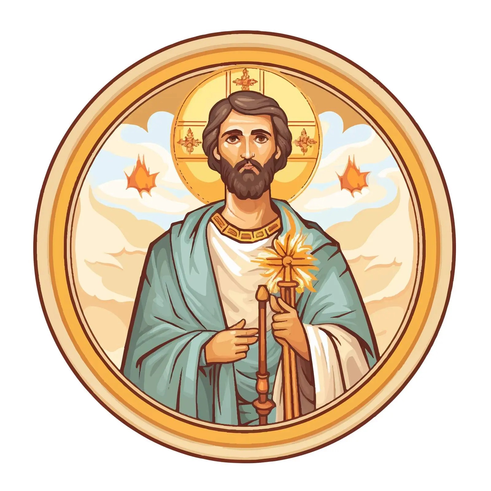 St. Mark the Apostle Byzantine Illustration — free download from Dotvec