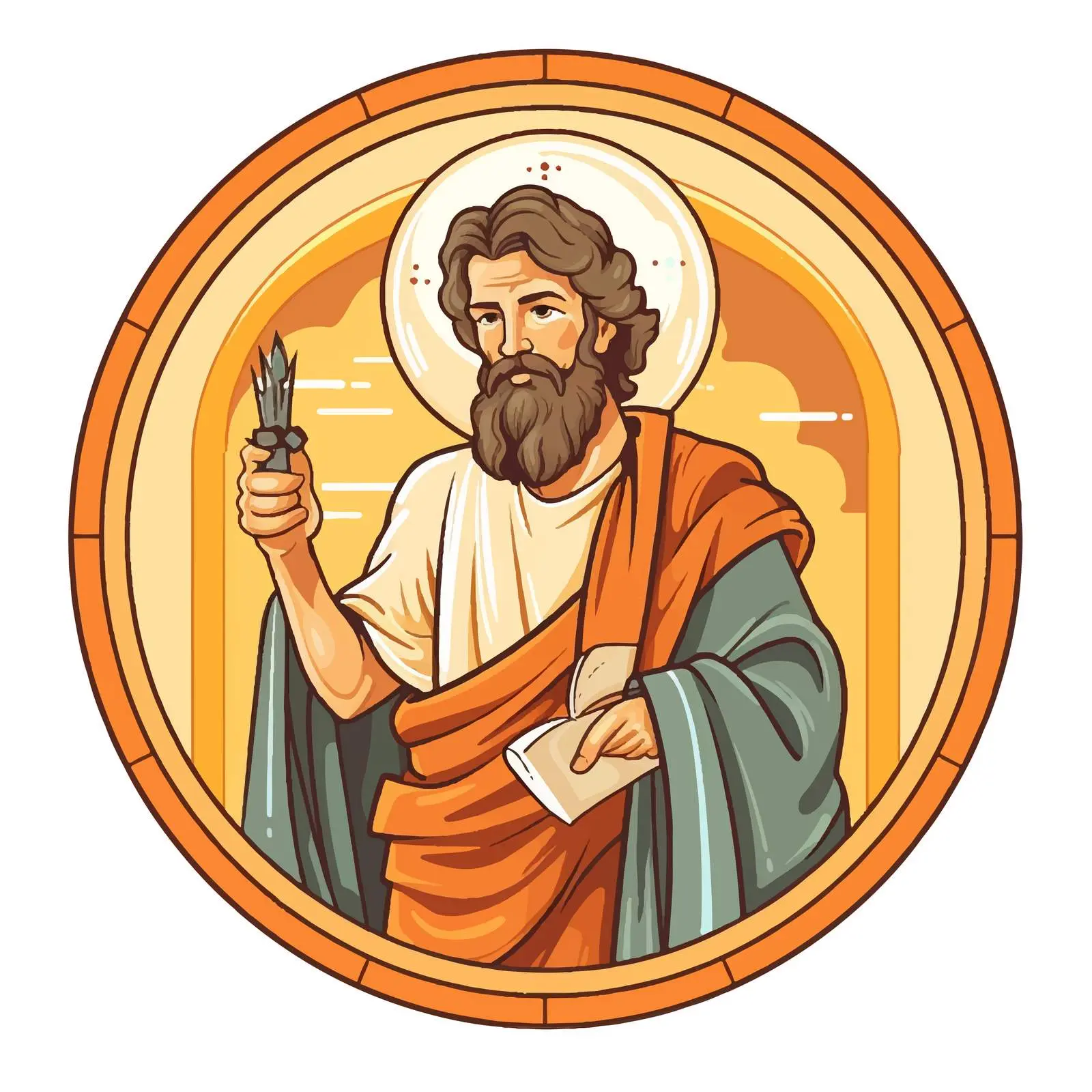 Mark the Apostle Byzantine Religious Illustration — free download from Dotvec