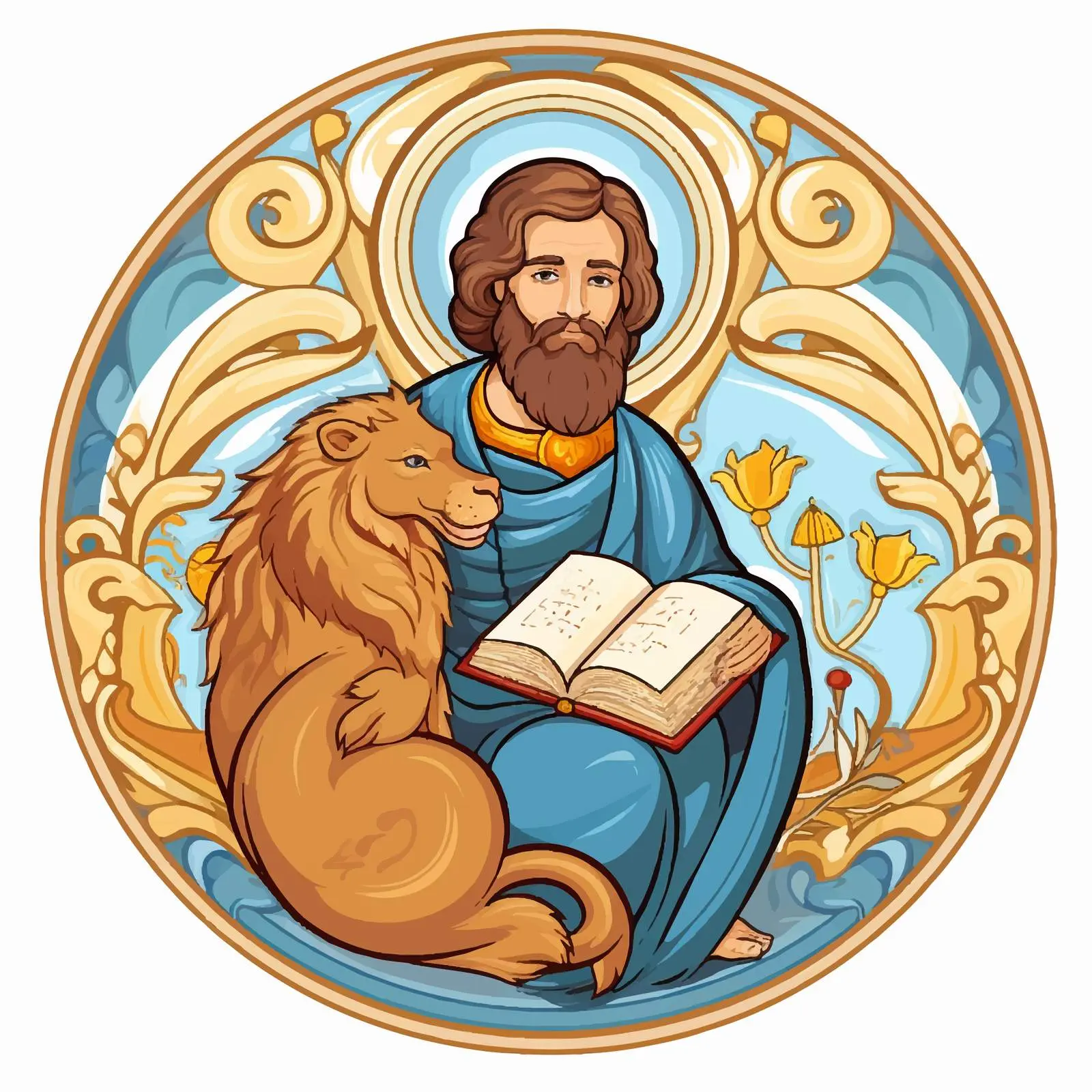 Byzantine Style Easter Egg of Mark the Evangelist – free easter traditions image from Dotvec