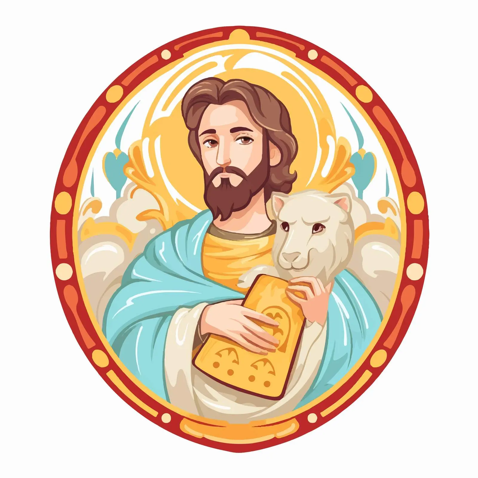 Byzantine Style Easter Egg of Mark the Evangelist — free download from Dotvec