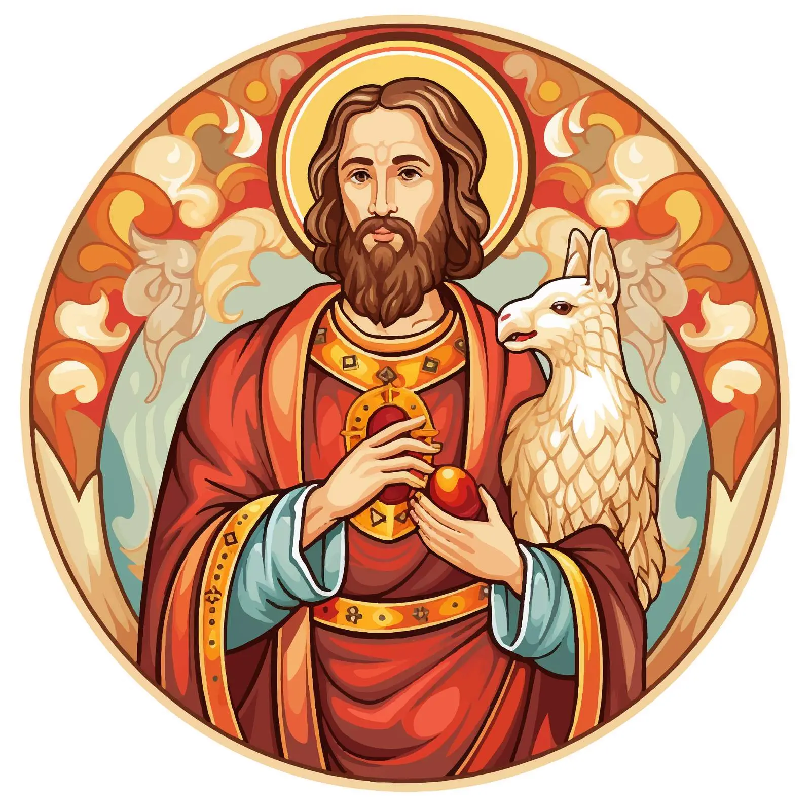 Mark the Evangelist Byzantine Style Easter Egg — free download from Dotvec