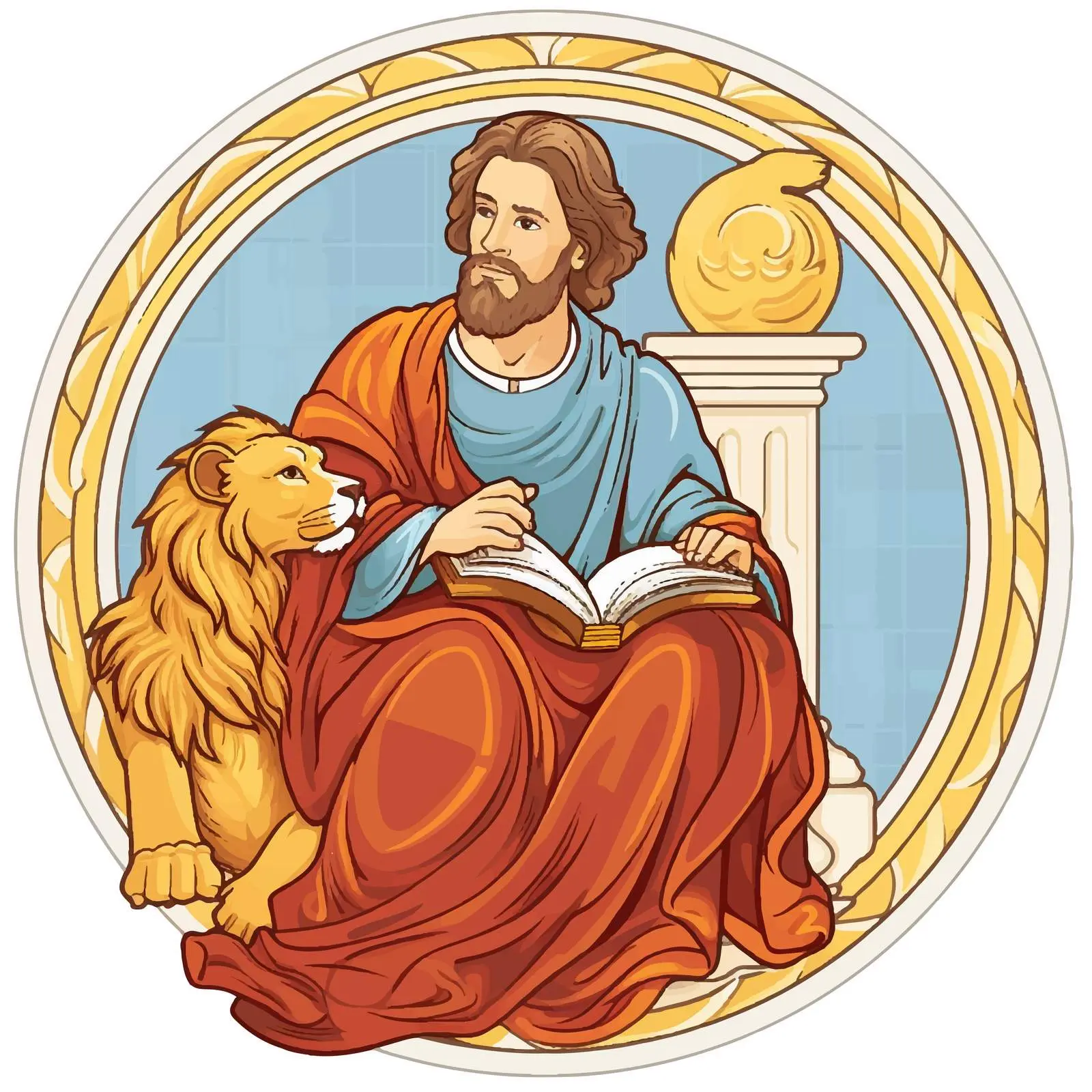 Mark the Evangelist Byzantine Style Illustration — free download from Dotvec