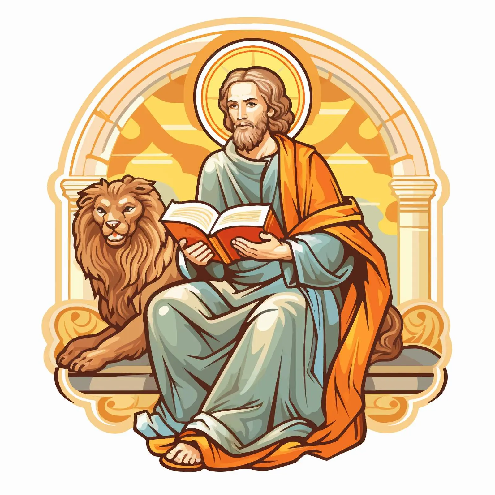 Mark the Evangelist Byzantine Style Illustration — free download from Dotvec