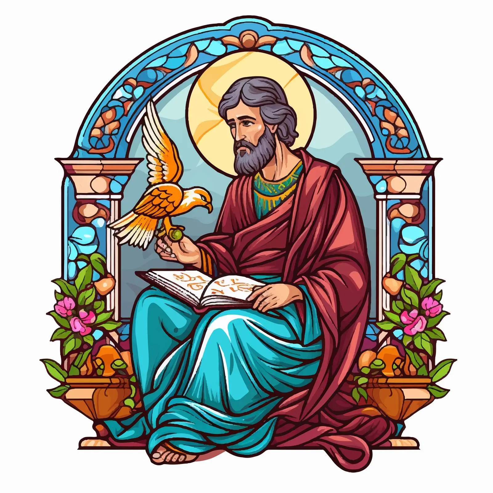 Mark the Evangelist Byzantine Style Illustration — free download from Dotvec