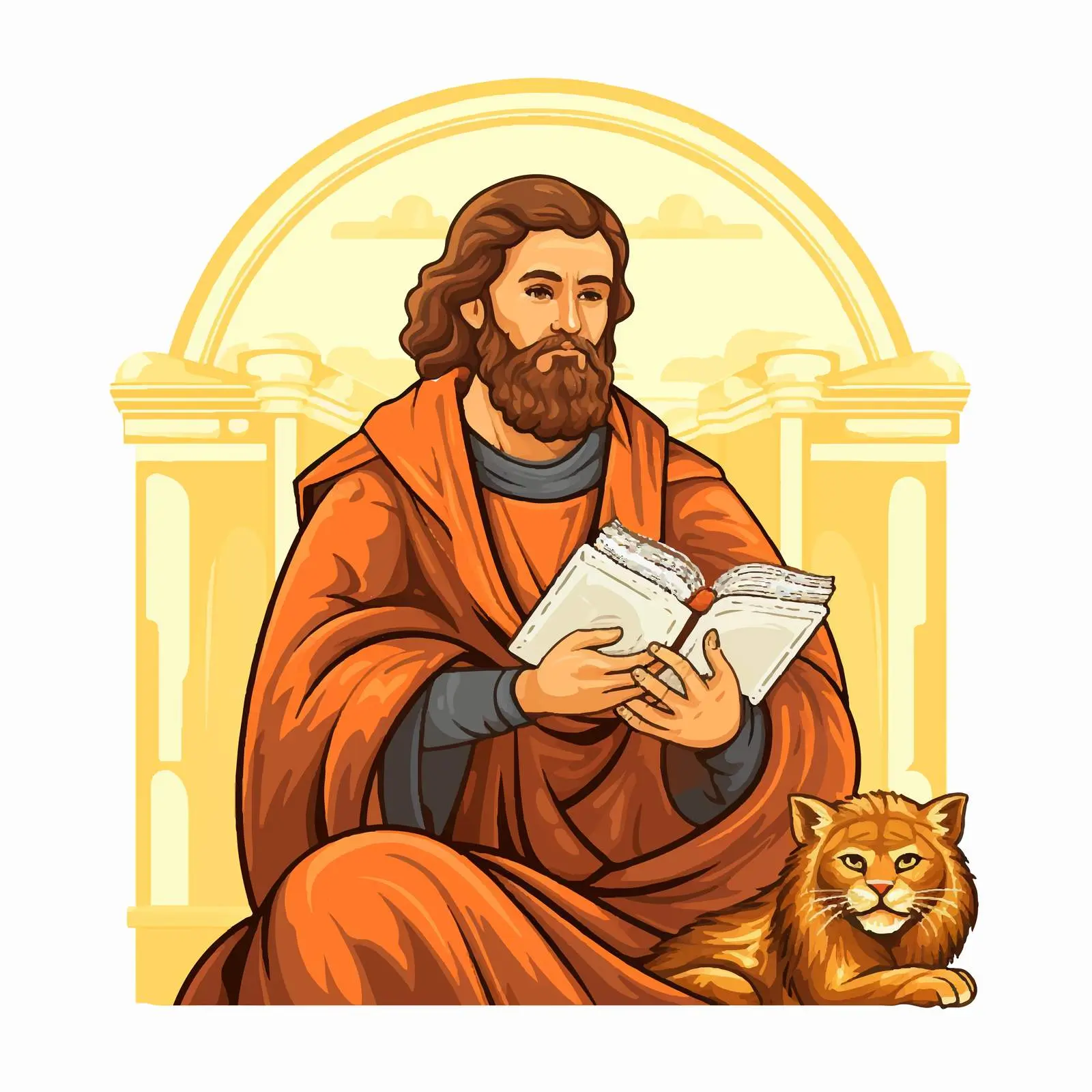 Byzantine Illustration of Mark the Evangelist — free download from Dotvec