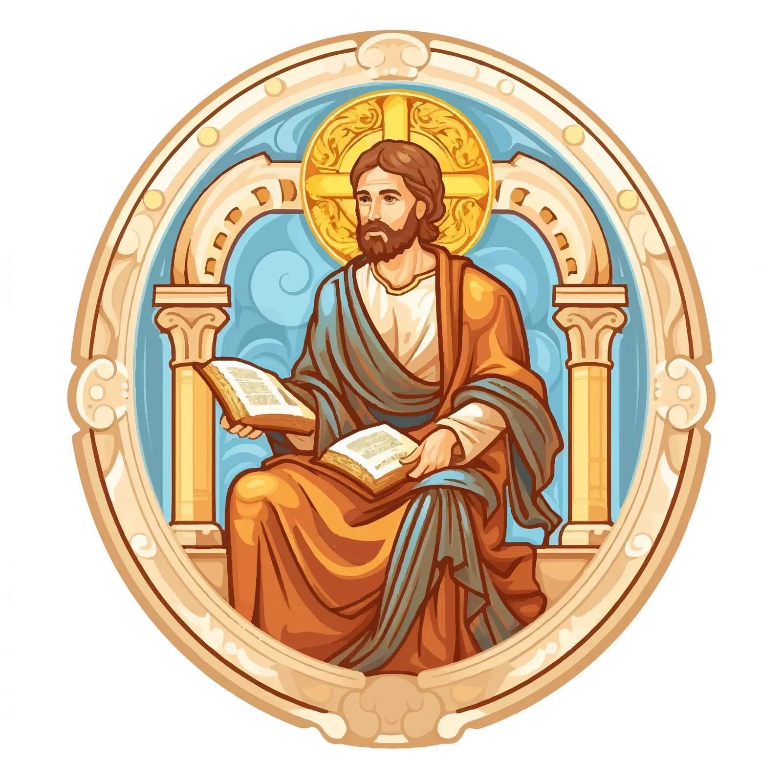 Mark the Evangelist Byzantine Illustration — free download from Dotvec