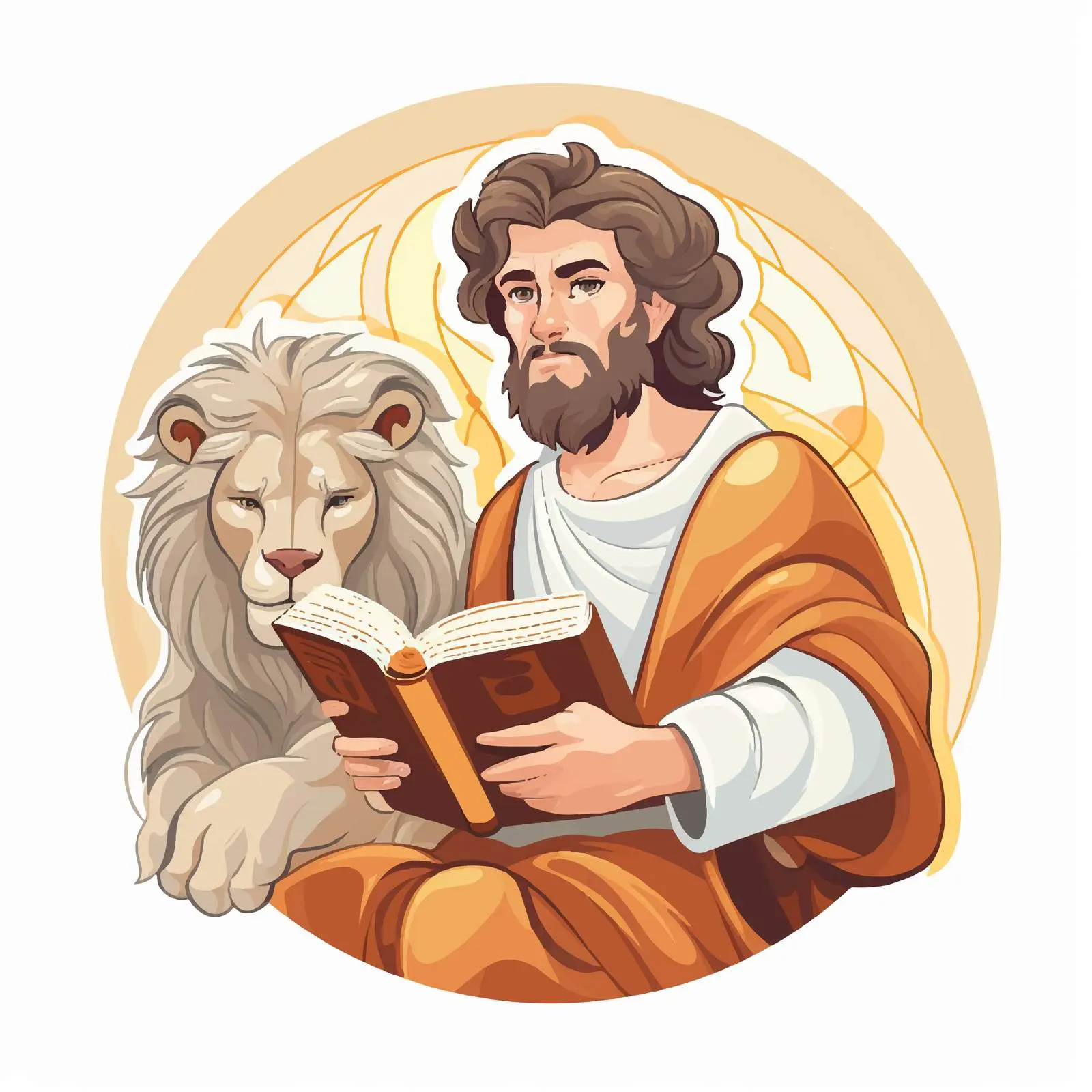 Byzantine Style Illustration of Mark the Evangelist – free symbolism in art image from Dotvec