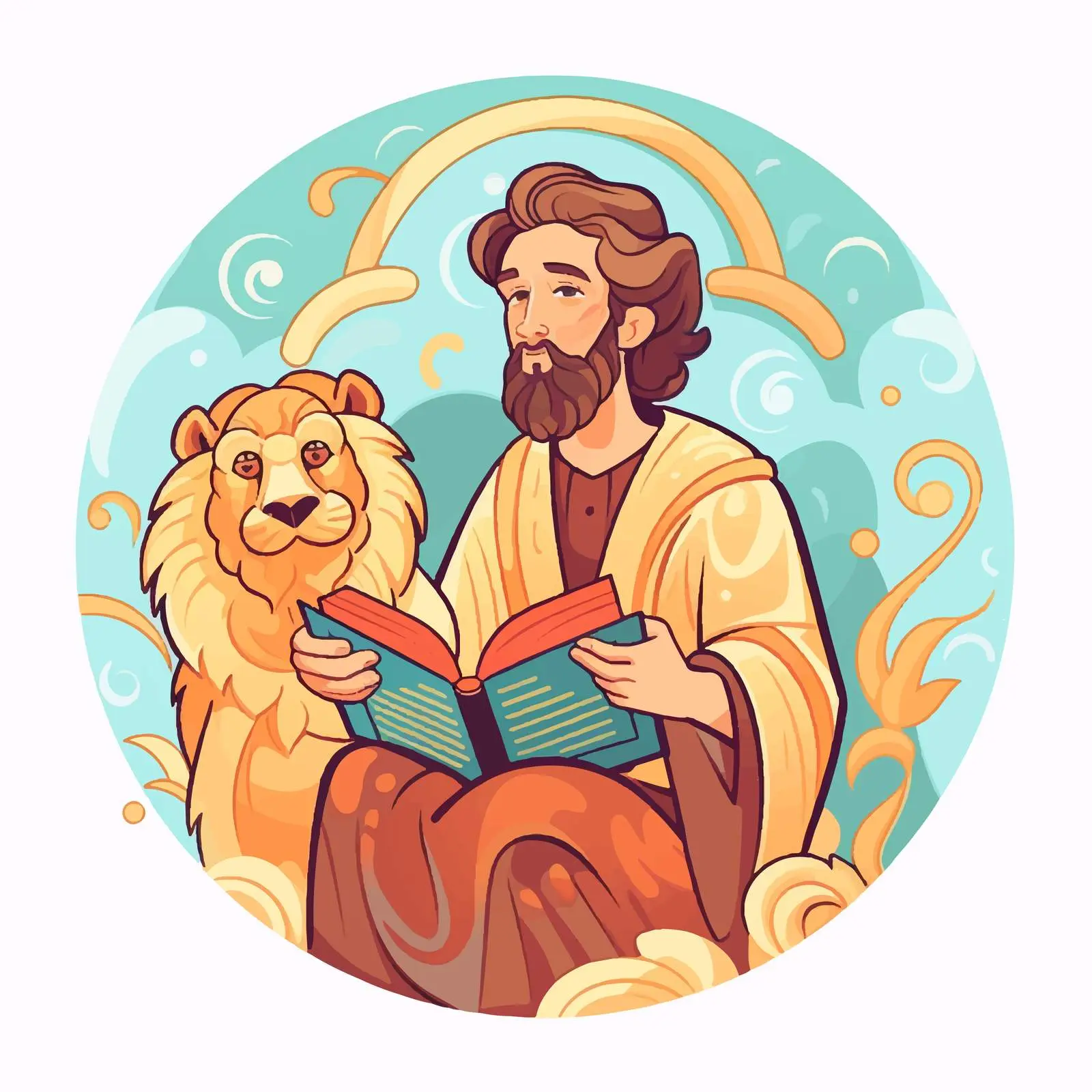 Mark the Evangelist Byzantine Style Illustration — free download from Dotvec