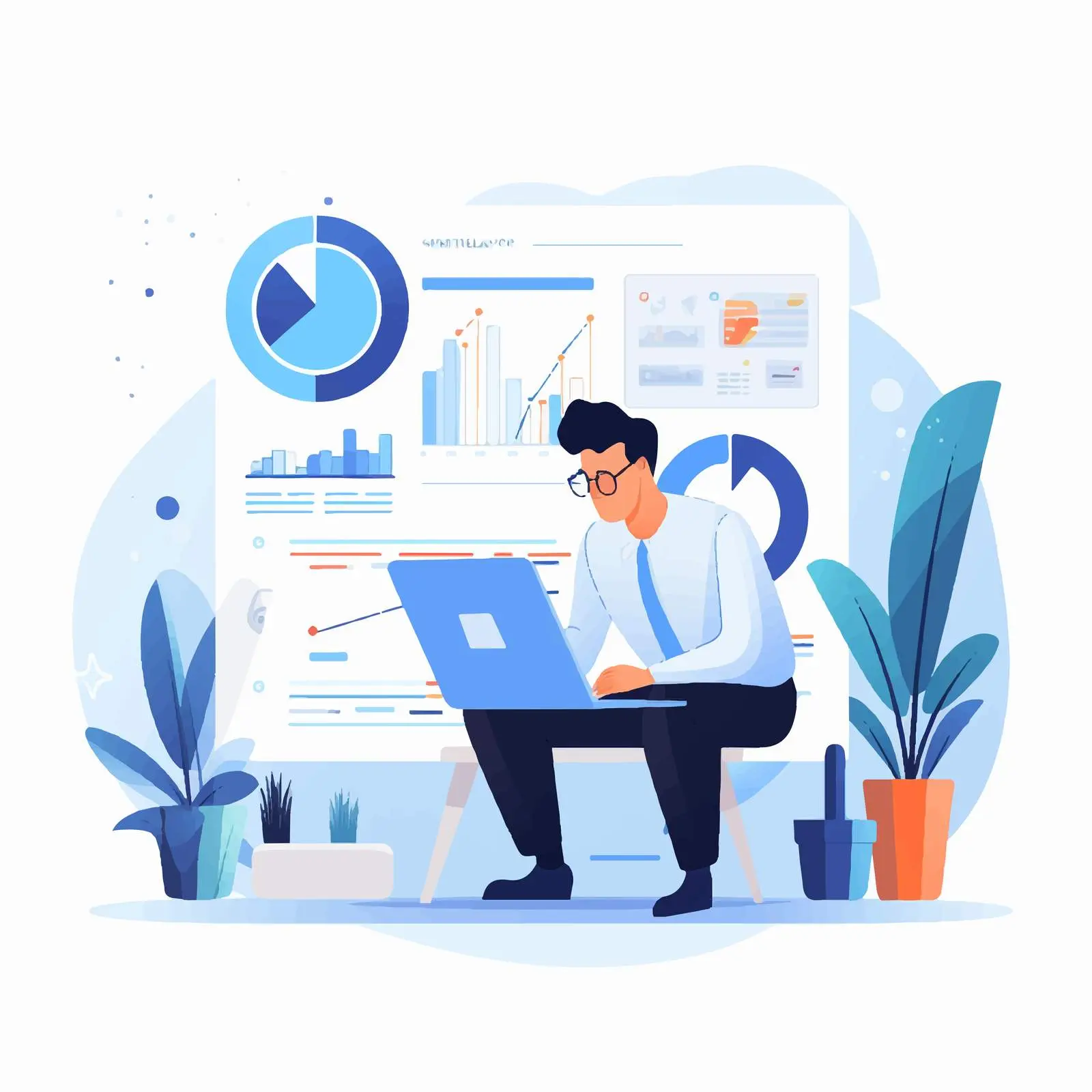 Market Research and Business Analysis Vector Concept — free download from Dotvec