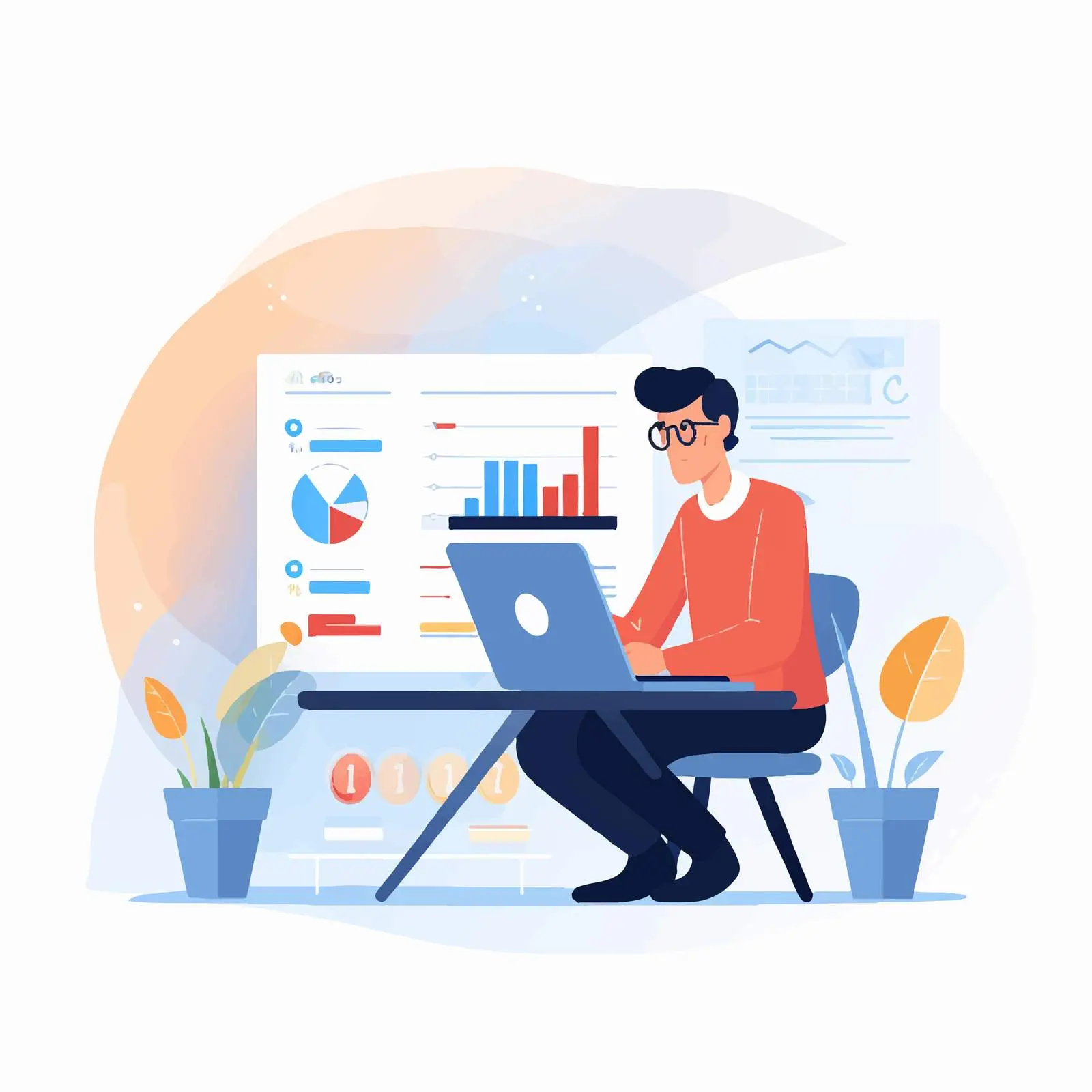 Market Research and Business Analysis Concept — free download from Dotvec