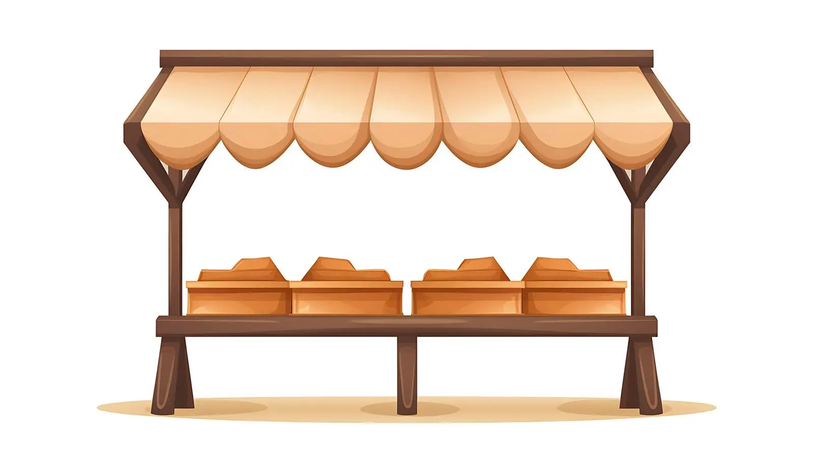 Empty Wooden Market Stall Icon — free download from Dotvec