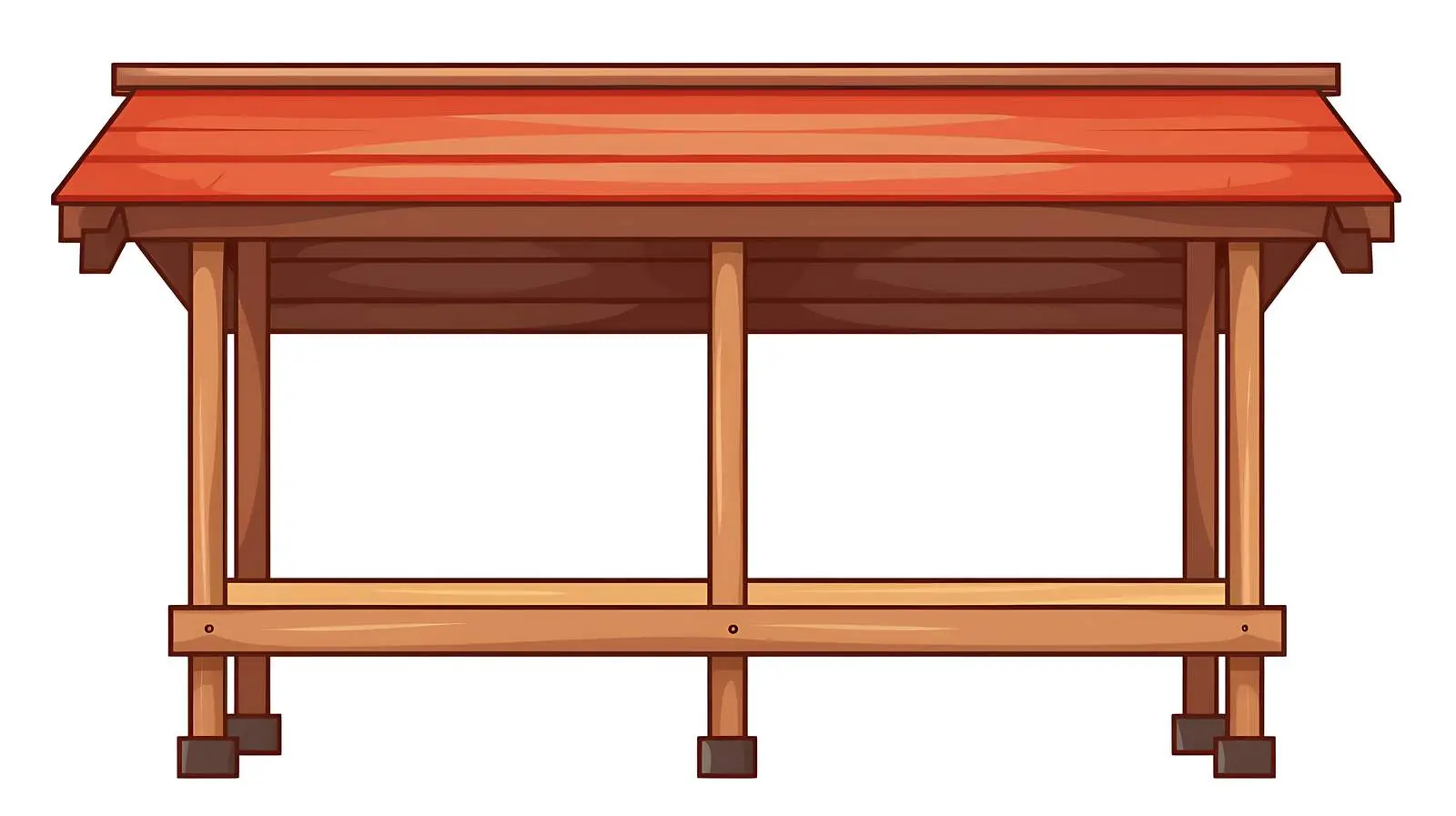 Empty Wooden Market Stall Cartoon Icon — free download from Dotvec