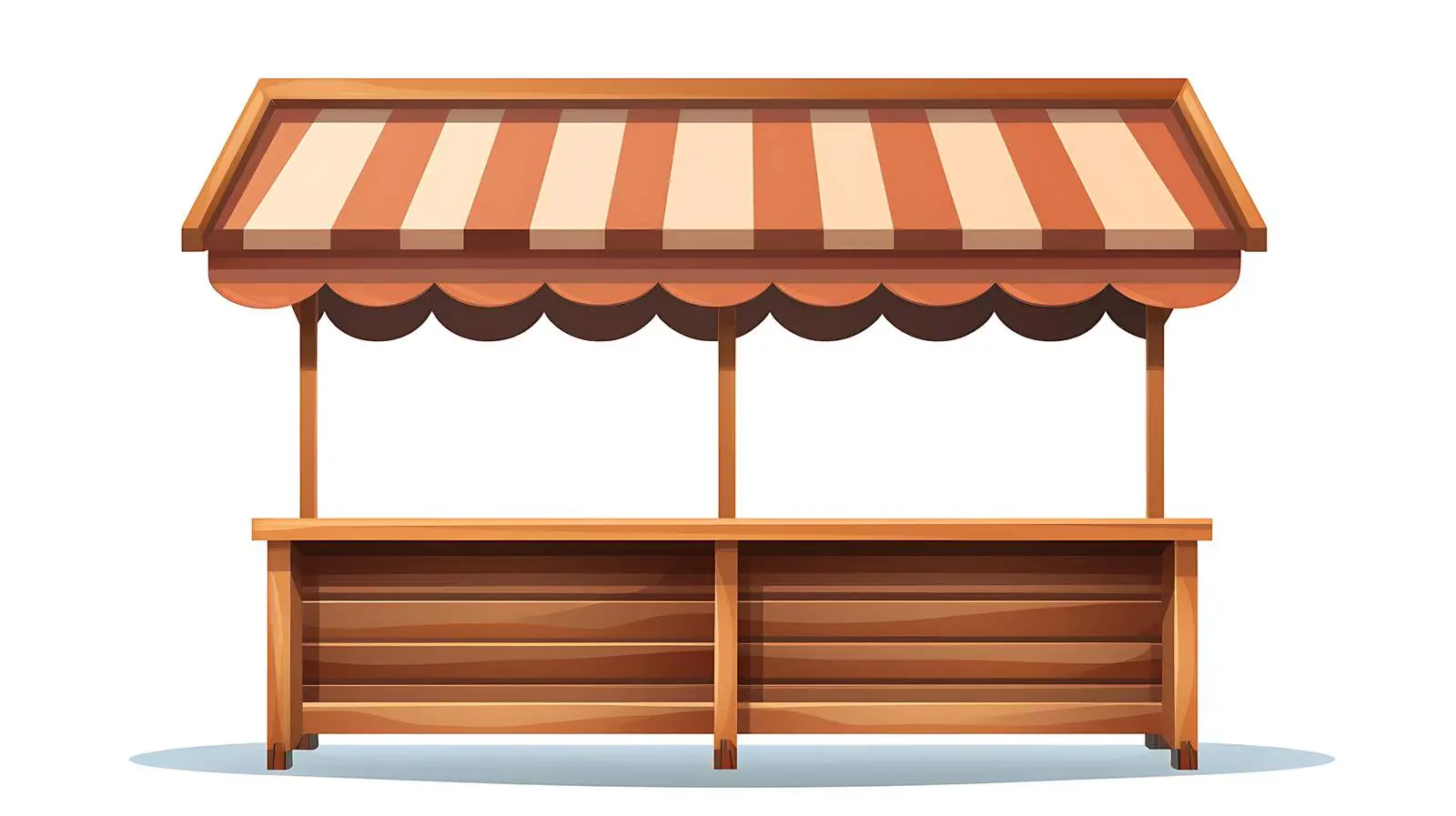Empty Wooden Market Stall Cartoon Icon — free download from Dotvec