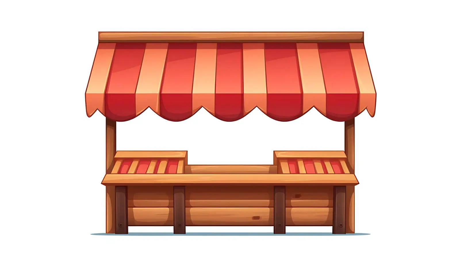 Empty Wooden Market Stall Icon — free download from Dotvec
