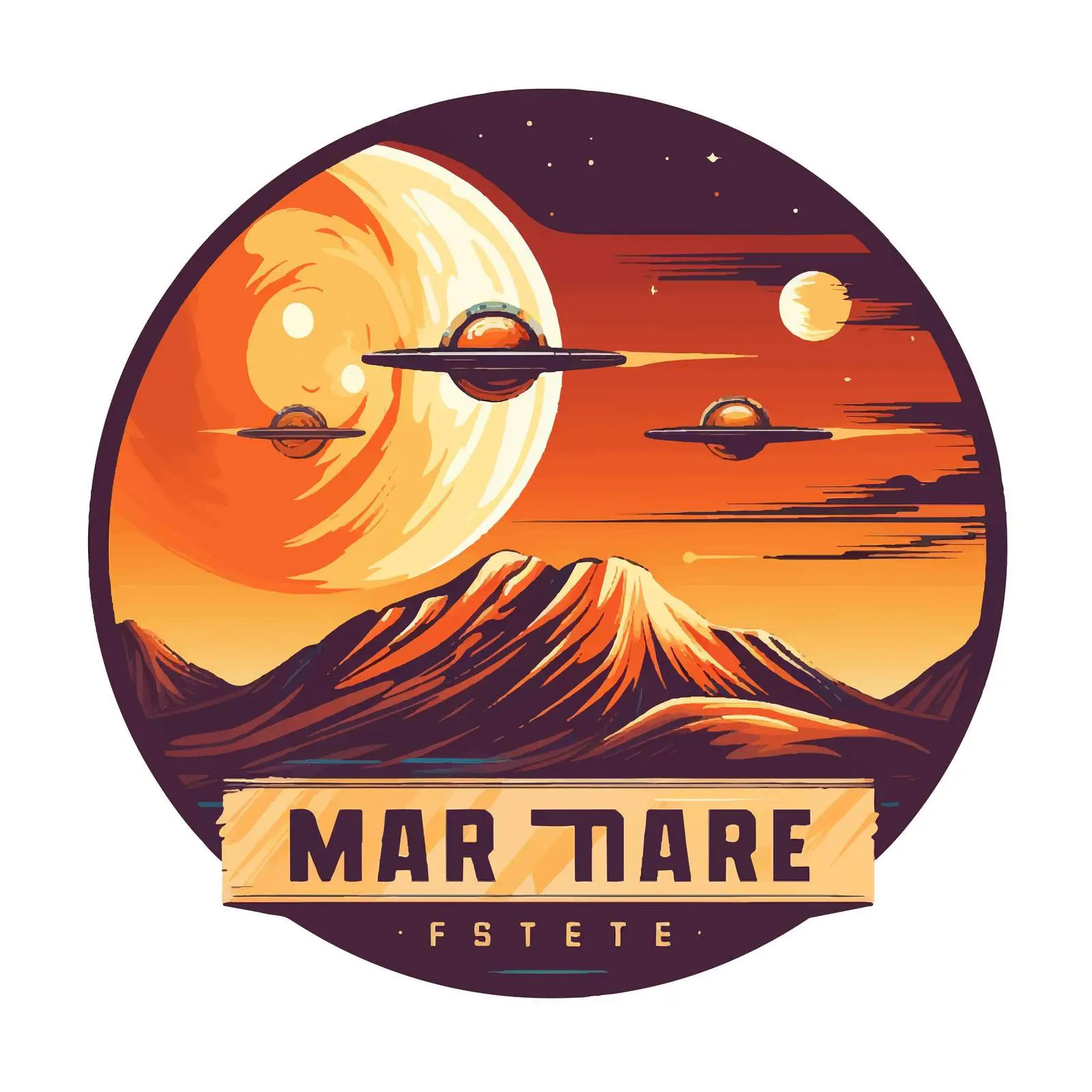 Mars Future Poster Design Vector Illustration — free download from Dotvec