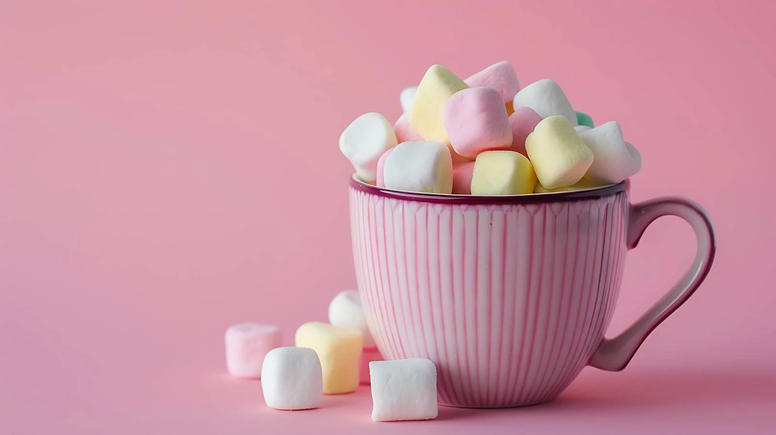 Colorful Chewy Candy in Cup on Pink — free download from Dotvec