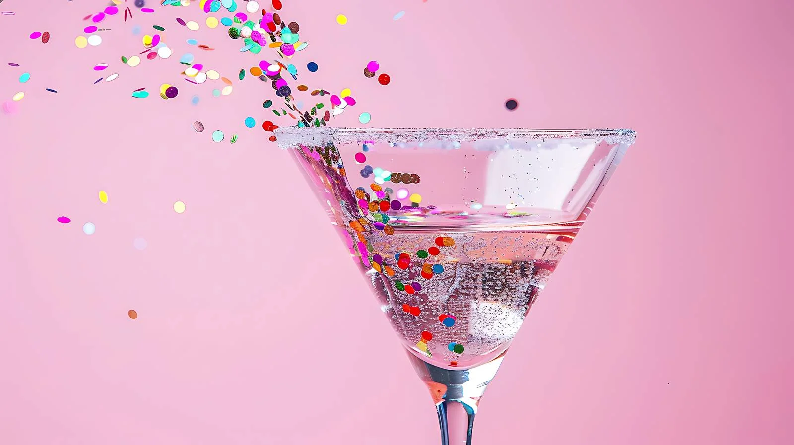 Elegant Martini Glass with Glitter on Pink — free download from Dotvec