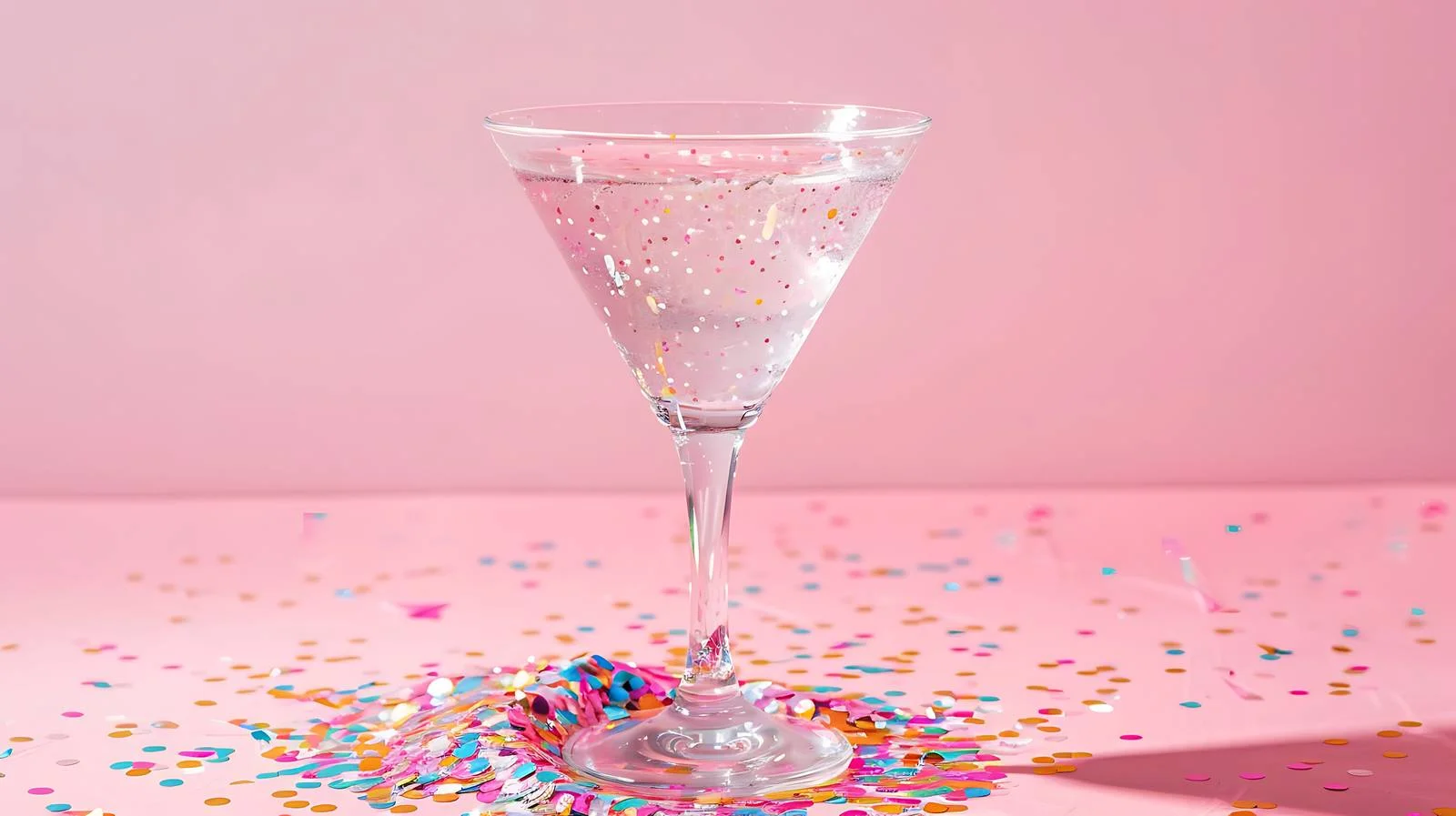 Elegant Martini Glass with Glitter on Pink — free download from Dotvec