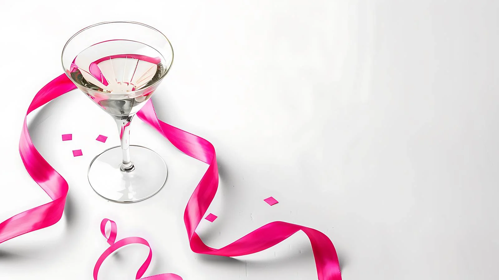 Elegant Pink Ribbon Martini Glass — free download from Dotvec