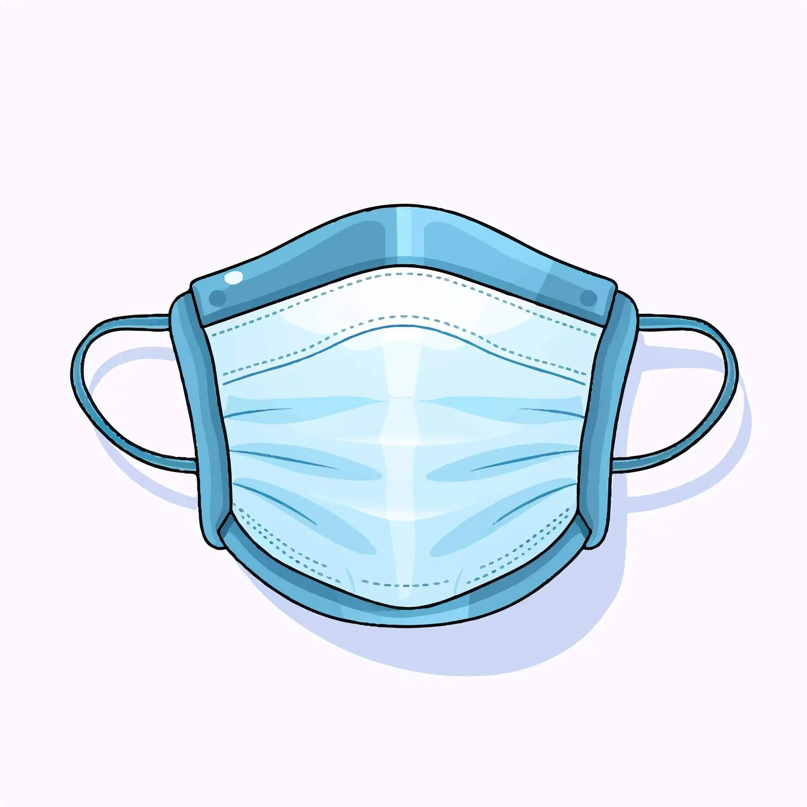 Isolated Vector Mask Line Illustration on White Background – free healthcare illustration image from Dotvec