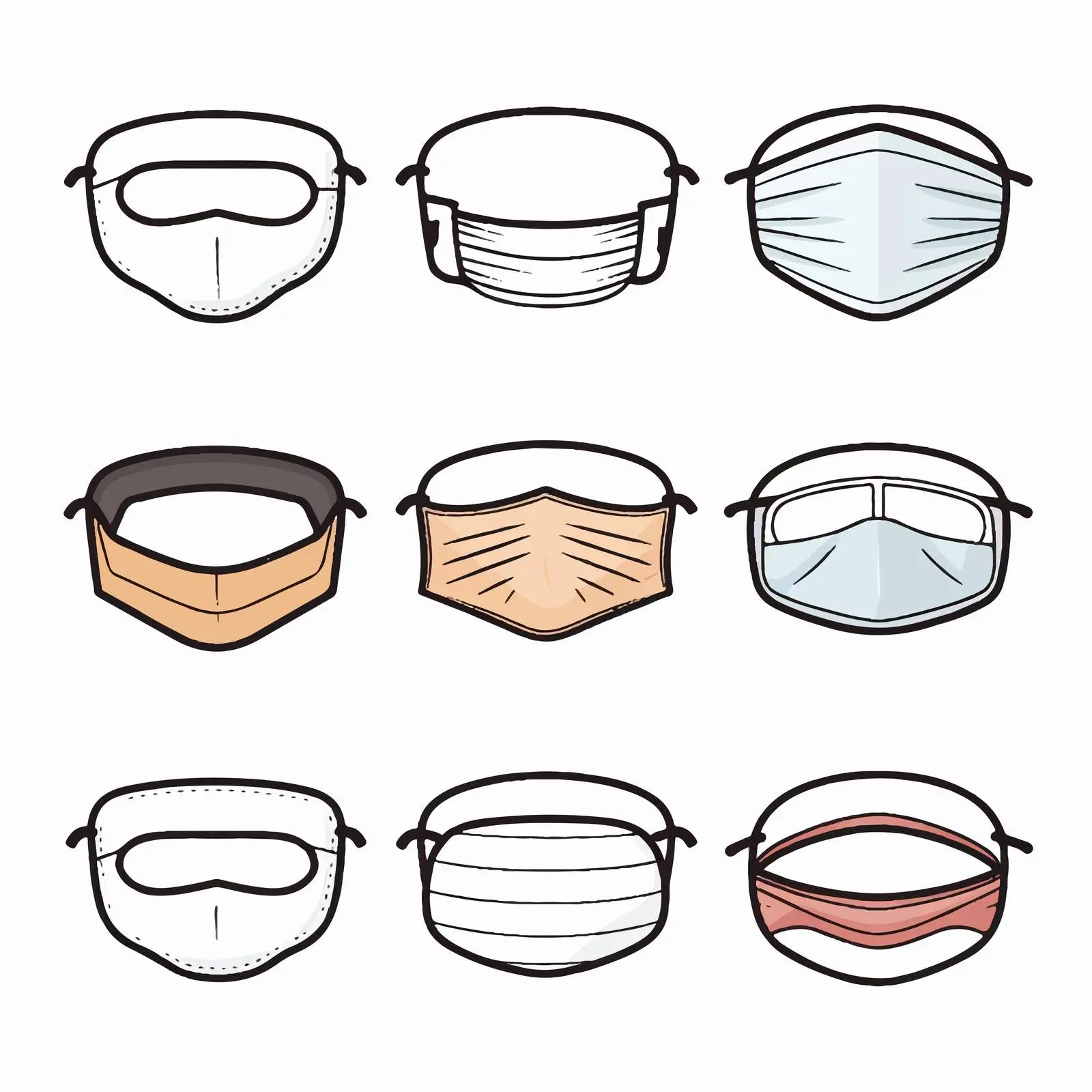 Stylish Mask Line Vector Illustration on White Background — free download from Dotvec